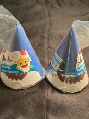 NWT Nickelodeon Baby Shark Blue Party Cone Hats (16) 2 packages